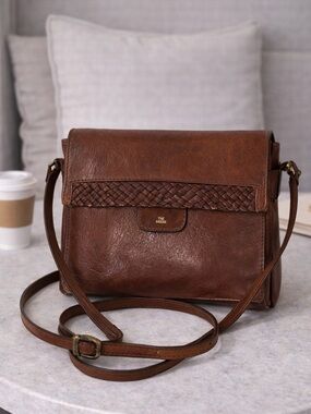 The Bridge Brown Leather Crossbody Bag  Saddle bag Vintage